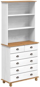 vidaXL Szafa ASKIM Biała 91x40x199.5 cm Lite Drewno Sosnowe, Szafa "ASKIM" Biała 91x30x104 cm Lite Drewno Sosnowe, Komoda "ASKIM" Biała 91x40x95.5 cm Lite Drewno Sosnowe 2