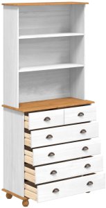 vidaXL Szafa ASKIM Biała 91x40x199.5 cm Lite Drewno Sosnowe, Szafa "ASKIM" Biała 91x30x104 cm Lite Drewno Sosnowe, Komoda "ASKIM" Biała 91x40x95.5 cm Lite Drewno Sosnowe 7