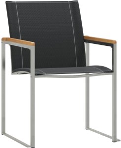 vidaXL 7-częściowy zestaw obiadowy do ogrodu z litego drewna akacjowego, Stół do jedzenia na świeżym powietrzu 150x90x75 cm z litego drewna akacjowego 6