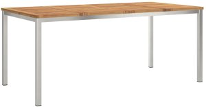 vidaXL 7-częściowy zestaw do jedzenia w ogrodzie z litego drewna akacjowego , Stół do jedzenia na świeżym powietrzu 180x90x75 cm z litego drewna akacjowego 5