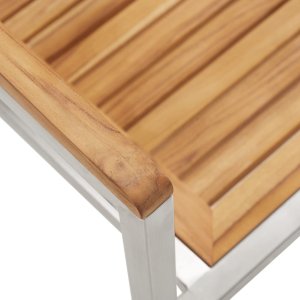 vidaXL 7-częściowy zestaw do jedzenia w ogrodzie z litego drewna tekowego, Stół do jedzenia na zewnątrz 180x90x75 cm z litego drewna tekowego 10