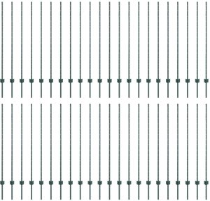 vidaXL Słupy ogrodzeniowe  44 szt. U-Channel Zielone 180 cm Stal 2