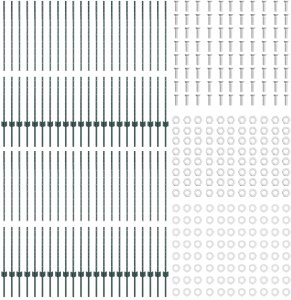 vidaXL Słupy ogrodzeniowe  44 szt. U-Channel Zielone 180 cm Stal 4