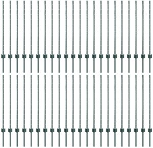 vidaXL Słupy ogrodzeniowe 44 szt. U-Channel zielone 140 cm stalowe (3335919) 2