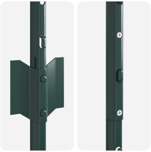 vidaXL Słupy ogrodzeniowe 44 szt. U-Channel zielone 140 cm stalowe (3335919) 5