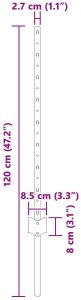 vidaXL Słupki ogrodzeniowe 44 szt U-Channel Srebrne 120 cm Stal 5