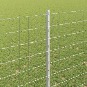 vidaXL VidaXL Euro Płot z 10 Słupkami Srebrnym 1,5x10 m Stal 3