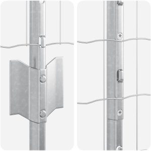 vidaXL VidaXL Euro Płot z 10 Słupkami Srebrnym 1,5x10 m Stal 7