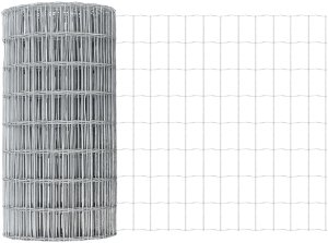 vidaXL Euro Płot z 5 Słupkami Srebrnym 0,4x10 m Stal 5