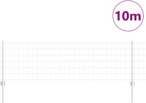 vidaXL Ogrodzenie z 5 słupkami U Srebrne 0,6x10 m Stal 2