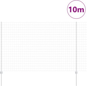 vidaXL Euro Płot z 10 Słupkami Srebrny 1,6x10 m Stal 2