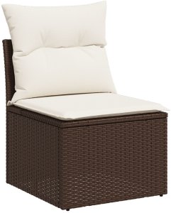 vidaXL vidaXL Zestaw 5-częściowy sof ogrodowych z poduszkami w brązowym poli rattan, vidaXL Sofa dwuosobowa ogrodowa z poduszkami w brązowym poli rattan 5
