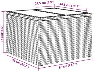 Zestaw 5-częściowy sofa ogrodowa z poduszkami brązowy technorattan, Sofa ogrodowa dwuosobowa z poduszkami czarny technorattan 10