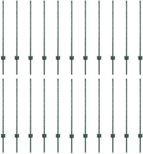 vidaXL Słupy ogrodzeniowe 22 szt U-Channel Zielone 140 cm Stal 2