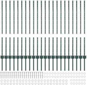 vidaXL Słupy ogrodzeniowe 22 szt U-Channel Zielone 140 cm Stal 3