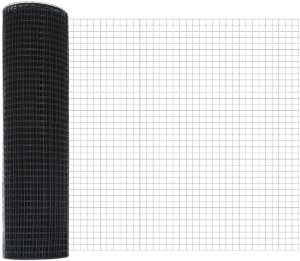 vidaXL vidaXL Ogrodzenie z drutu spawanego  z 5 szarymi słupkami 0.4x10 m ze stali 3