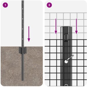 vidaXL vidaXL Ogrodzenie z drutu spawanego  z 5 szarymi słupkami 0.4x10 m ze stali 7