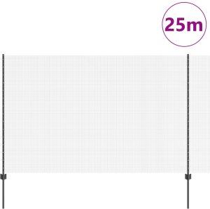 vidaXL Ogrodzenie z drutu spawanego z 22 słupkami U szare 1,5x25 m stalowe 3