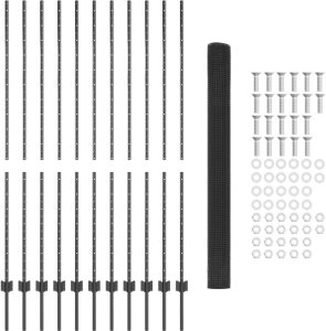 vidaXL Ogrodzenie z drutu spawanego z 22 słupkami U szare 1,5x25 m stalowe 4