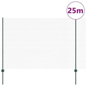 vidaXL Ogrodowe słupki 11 szt. U-Channel Zielone 160 cm Stal, Ogrodzenie sześciokątne Zielone 1.6x25 m Stal 5