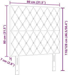 vidaXL Wezgłowie Pikowane z Kryształowymi Guzikami Jasnoszare 80 cm Welur, Wezgłowie Pikowane z Kryształowymi Guzikami Jasnoszare 160 cm Welur 8