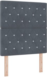 vidaXL Wezgłowie Tuftowane z Kryształowymi Guzikami Ciemnoszare 80 cm Aksamit, Wezgłowie Tuftowane z Kryształowymi Guzikami Ciemnoszare 160 cm Aksamit 2