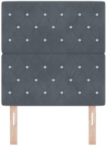 vidaXL Wezgłowie Tuftowane z Kryształowymi Guzikami Ciemnoszare 80 cm Aksamit, Wezgłowie Tuftowane z Kryształowymi Guzikami Ciemnoszare 160 cm Aksamit 4
