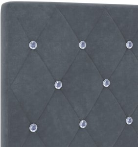 vidaXL Wezgłowie Tuftowane z Kryształowymi Guzikami Ciemnoszare 80 cm Aksamit, Wezgłowie Tuftowane z Kryształowymi Guzikami Ciemnoszare 160 cm Aksamit 7