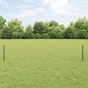 Słupy ogrodzeniowe vidaXL 5 szt. U-Channel Szary 40 cm Stal, Sześciokątne ogrodzenie vidaXL Szare 0.4x10 m Stal 1