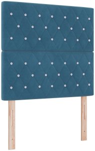 vidaXL Ciemnoniebieskie wezgłowie z guzikami kryształowymi, pikowane, 90 cm, aksamit, Ciemnoniebieskie wezgłowie z guzikami kryształowymi, pikowane, 180 cm, aksamit 2