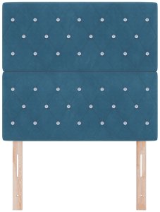 vidaXL Ciemnoniebieskie wezgłowie z guzikami kryształowymi, pikowane, 90 cm, aksamit, Ciemnoniebieskie wezgłowie z guzikami kryształowymi, pikowane, 180 cm, aksamit 4