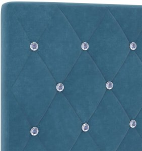 vidaXL Ciemnoniebieskie wezgłowie z guzikami kryształowymi, pikowane, 90 cm, aksamit, Ciemnoniebieskie wezgłowie z guzikami kryształowymi, pikowane, 180 cm, aksamit 7