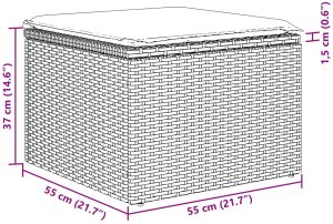 vidaXL 6-częściowy zestaw sof ogrodowych jasnoszary polirattan, 2-osobowa sofa ogrodowa jasnoszary polirattan 10