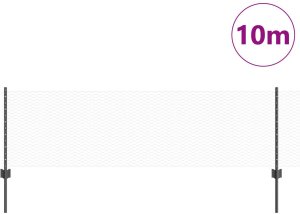 vidaXL Słupki ogrodzeniowe 5 szt. U-Channel Szary 60 cm Stal, Sześciokątne ogrodzenie Szare 0.6x10 m Stal 3