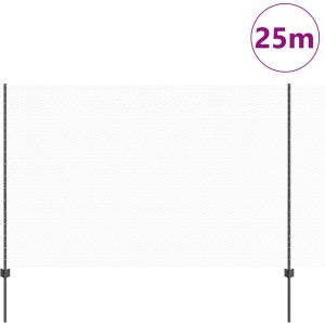 vidaXL Słupki ogrodzeniowe 22 szt U-Channel Szary 160 cm Stal, Sześciokątne ogrodzenie Szare 1.6x25 m Stal 3