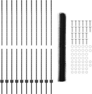 vidaXL Słupki ogrodzeniowe 22 szt U-Channel Szary 160 cm Stal, Sześciokątne ogrodzenie Szare 1.6x25 m Stal 4