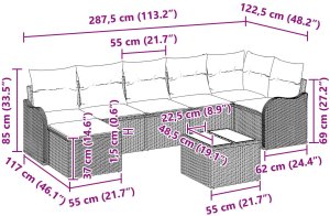 vidaXL 7-częściowy zestaw sof ogrodowych z poduszkami czarny rattan sztuczny, vidaXL 2-osobowa sofa ogrodowa z poduszkami szary rattan sztuczny 10