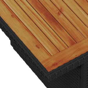 vidaXL 11-częściowy zestaw sofy ogrodowej z poduszkami Czarny Poli Rattan Akacja, vidaXL 2-osobowa sofa ogrodowa z poduszkami Czarny Poli Rattan 8