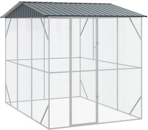 vidaXL vidaXL Klatka dla ptaków antracytowa 310x227x247 cm ze stali 2