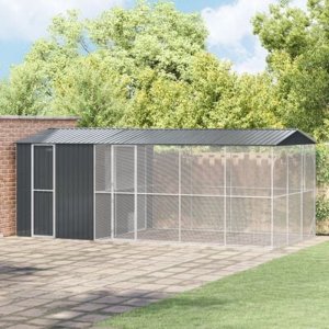 vidaXL vidaXL Klatka dla ptaków z przedłużeniem Anthracite 310x640x247 cm Stal 4