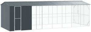 vidaXL Woliera dla ptaków z przedłużeniem Anthracite 310x838x247 cm Stal 2