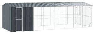 vidaXL Woliera dla ptaków z przedłużeniem Anthracite 310x838x247 cm Stal 3