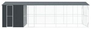 vidaXL Woliera dla ptaków z przedłużeniem Anthracite 310x838x247 cm Stal 7