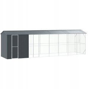 vidaXL Klatka dla ptaków z przedłużeniem antracytowa 210x838x247 cm stal 2