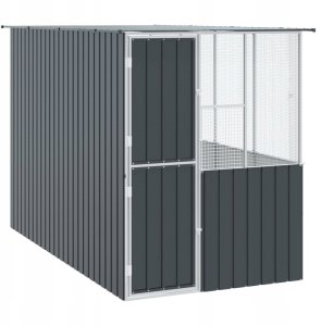 Klatka dla ptaków vidaXL Antracytowa 215x78x200 cm Stal ocynkowana 2