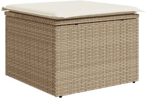 8-częściowy zestaw sofy ogrodowej vidaXL z poduszkami Beżowy Rattan poliester, 2-osobowa sofa ogrodowa vidaXL z poduszkami Beżowy Rattan poliester 5