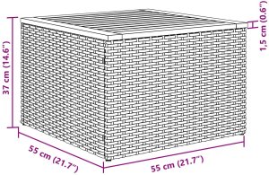 Zestaw ogrodowy vidaXL 7-częściowy z poduszkami Szary Poli Rattan Akacja, Sofa ogrodowa vidaXL 2-osobowa z poduszkami Szary Poli Rattan 10