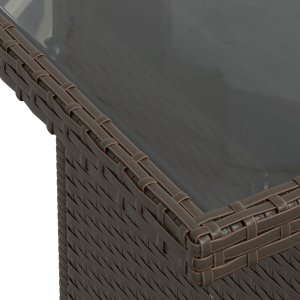 Zestaw 8-częściowy sofy ogrodowej z poduszkami Brązowy Poli Rattan, Sofa ogrodowa dwuosobowa z poduszkami Brązowy Poli Rattan 8