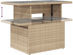 vidaXL 9-elementowy zestaw sof ogrodowych z poduszkami Beżowy Polirattan, 2-osobowa sofa ogrodowa z poduszkami Beżowy Polirattan 9