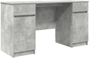 vidaXL Biurko w kolorze betonu szarego 140x49x76 cm z drewna inżynieryjnego 2
